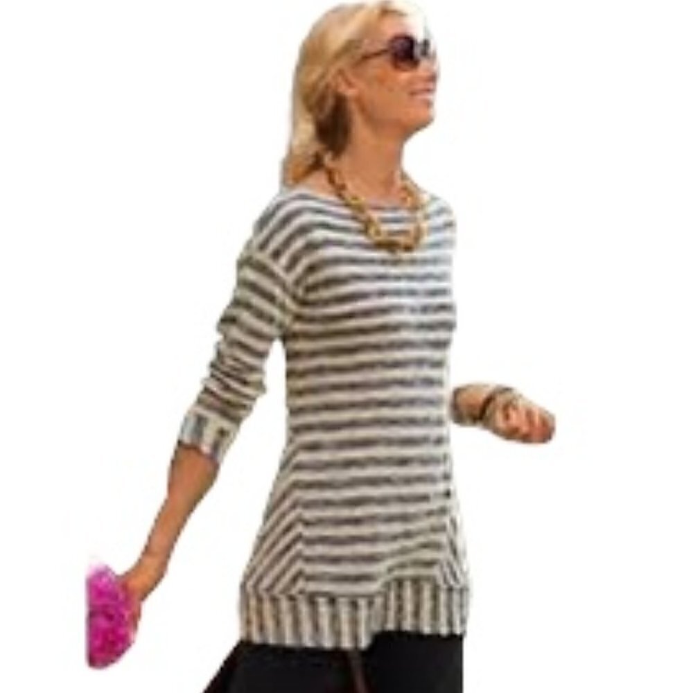 Soft Surroundings Mariana Striped Pullover Sweater XSmall